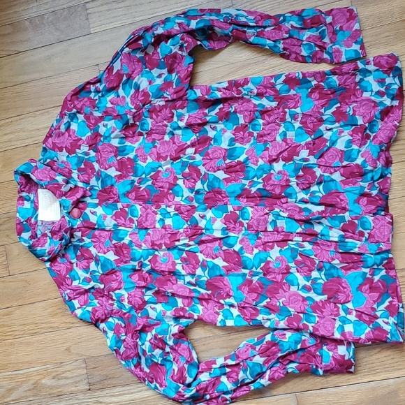 Country Sophisticates By Pendleton floral button down Size 10 Vintage - Picture 2 of 13